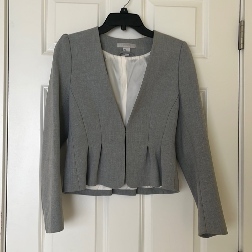 044 H&M Gray Peplum Blazer